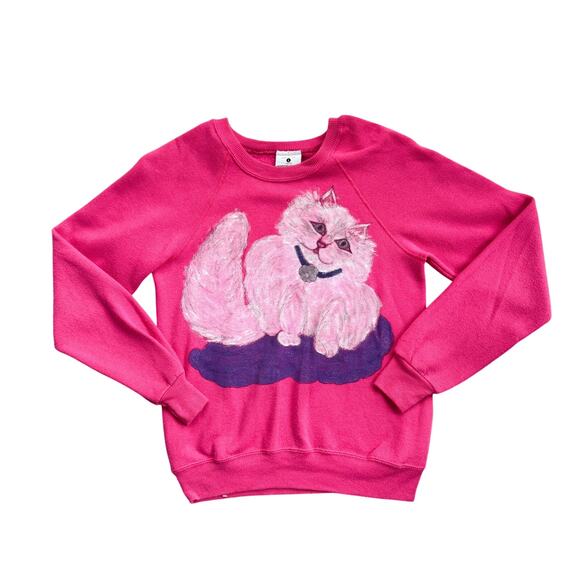 Vtg 1990s Girls Lee Cat Kitten Sweatshirt Youth Large - Picture 1 of 7